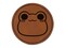 Charming Kawaii Chibi Smug Frog Toad Face Blushing Cheeks Round Iron-On Engraved Faux Leather Patch Applique - 2.5"